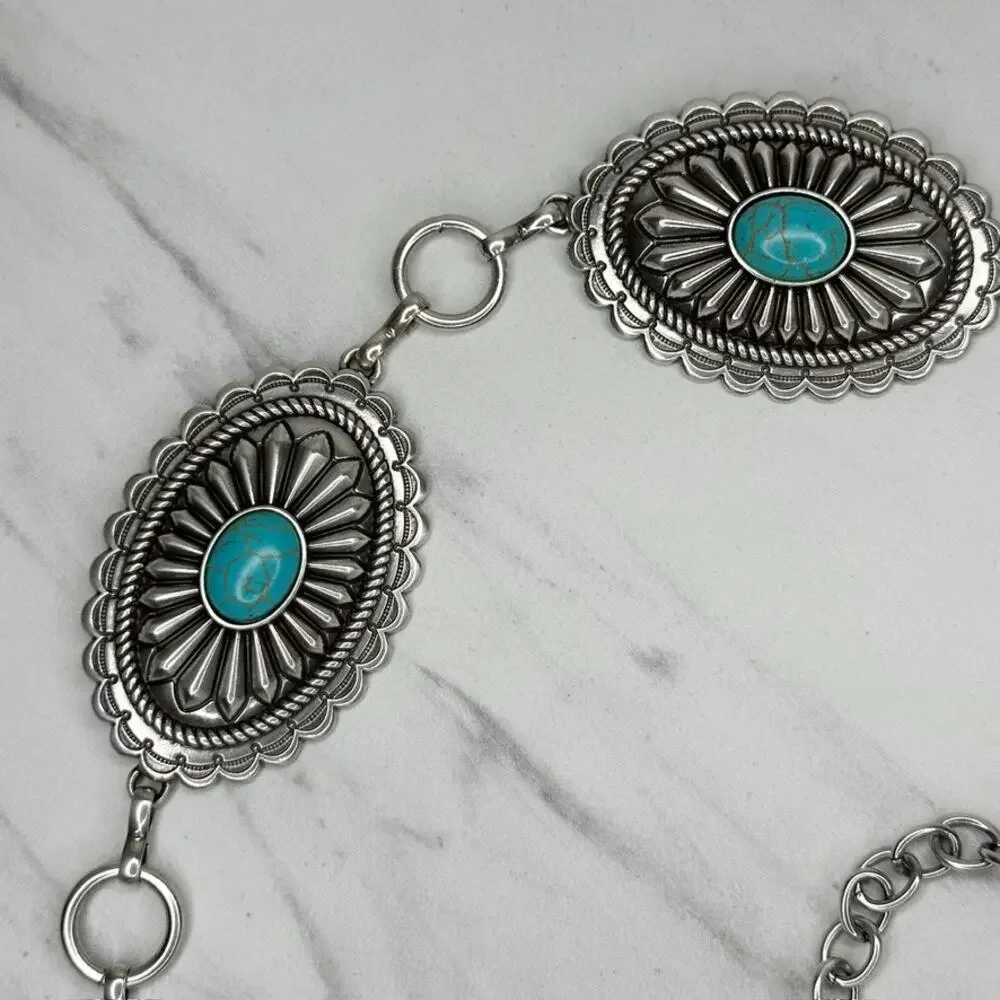 Ariat Faux Turquoise Concho Belt Small/Medium (S/M) ✨